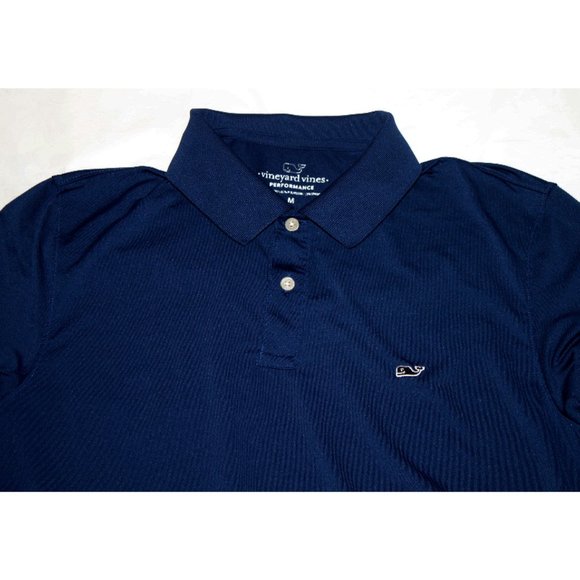Vineyard Vines Performance Mens Long Sleeve Whale Logo Polo Shirt Size Medium - Picture 2 of 5